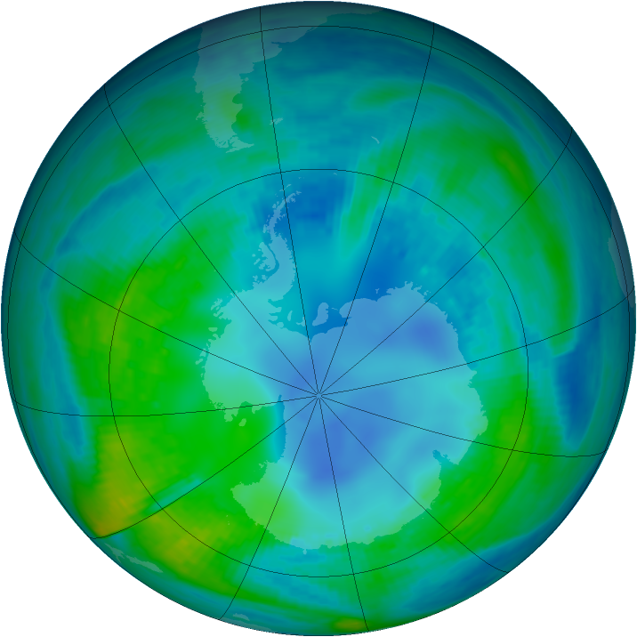Antarctic ozone map for 01 May 1987